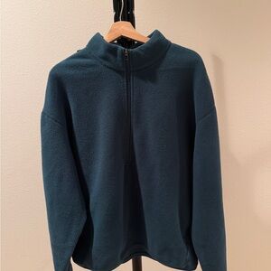 Lululemon quarter zip fleece sweater. Size: Large. Dark Turquoise color